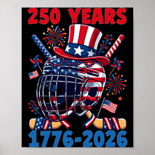 250 Years 1776 2026 250th Anniversary Ice Hockey Poster