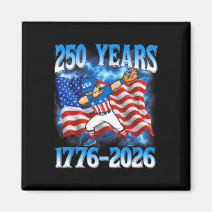 250 Years 1776 2026 250th Baseball American Flag 4 Magnet