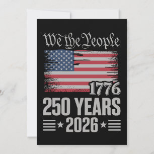 250 Years 1776 2026 250th Birthday 4th Of July Invitation