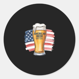 250 Years 1776-2026 250th Birthday Beer Classic Round Sticker