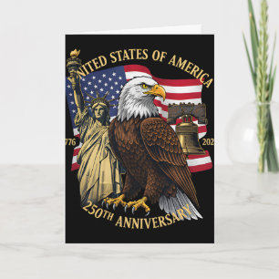 250 Years 1776-2026 250th Birthday Eagle Liberty B Card