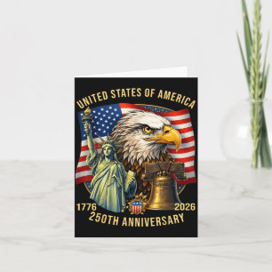 250 Years 1776-2026 250th Birthday Eagle Liberty Card
