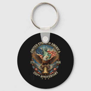 250 Years 1776-2026 250th Birthday Eagle Liberty Key Ring