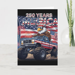 250 Years 1776-2026 250th Birthday Eagle Monster T Card