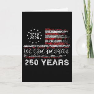 250 Years 1776-2026 250th Birthday Flag Card