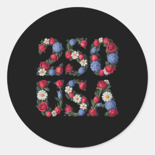 250 Years 1776-2026 250th Birthday Flowers _1 Classic Round Sticker