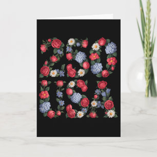 250 Years 1776-2026 250th Birthday Flowers Card