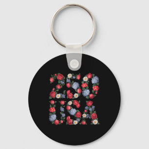 250 Years 1776-2026 250th Birthday Flowers Key Ring