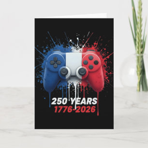 250 Years 1776-2026 250th Birthday Gaming Gamer Vi Card