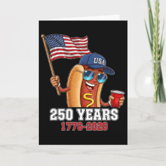 250 Years 1776-2026 250th Birthday Hotdog  Card