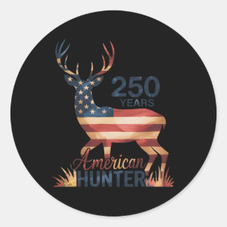 250 Years 1776-2026 250th Birthday Hunting  Classic Round Sticker