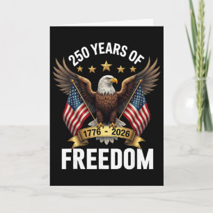 250 Years 1776-2026 250th Birthday Patriotic Bald Card