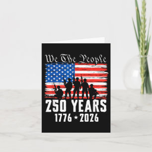 250 Years 1776-2026 250th Birthday USA Flag Card