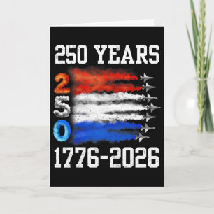 250 Years 1776 2026 250th Vintage 4th July America Card