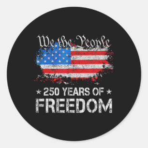 250 Years 1776 2026 250th Vintage 4th July America Classic Round Sticker