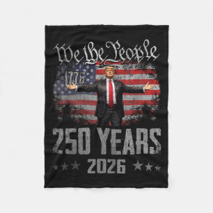 250 Years 1776-2026 250th Vintage Trump American 4 Fleece Blanket