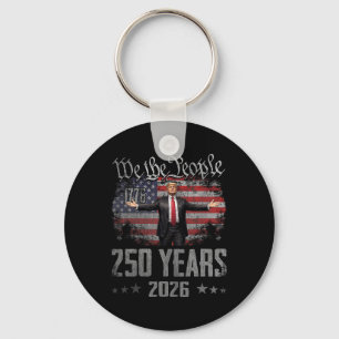 250 Years 1776-2026 250th Vintage Trump American 4 Key Ring