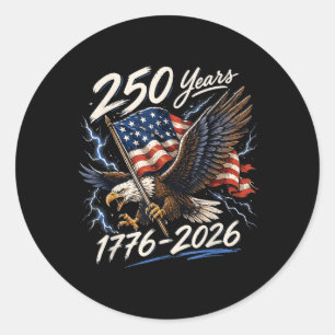 250 Years 1776 2026 Aamerica 250th Usa Birthday Classic Round Sticker