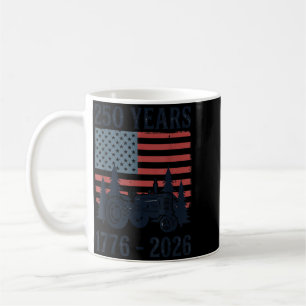 250 Years 1776-2026 Aamerican Flag Farm Tractor Coffee Mug
