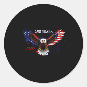 250 years 1776–2026 american eagle patriotic flag classic round sticker