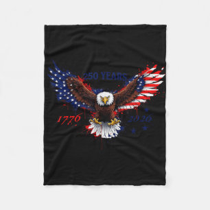 250 years 1776–2026 american eagle patriotic flag fleece blanket