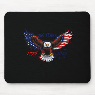 250 years 1776–2026 american eagle patriotic flag mouse pad