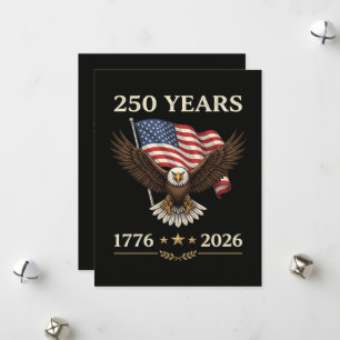 250 Years 1776 2026 Eagle American Flag Holiday Card