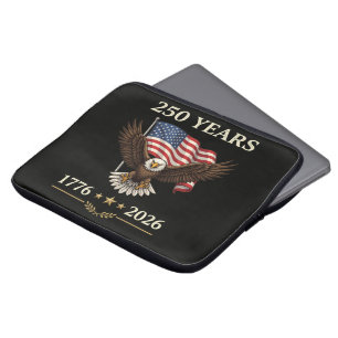 250 Years 1776 2026 Eagle American Flag Laptop Sleeve