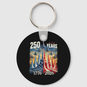 250 Years 1776-2026 Fighter Jets Usa Flag 250th Bi Key Ring