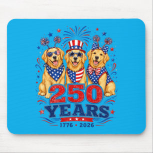 250 Years 1776 2026 Golden Retriever Patriotic Dog Mouse Pad