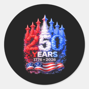 250 Years 1776–2026 Patriotic 4th Of July American Classic Round Sticker