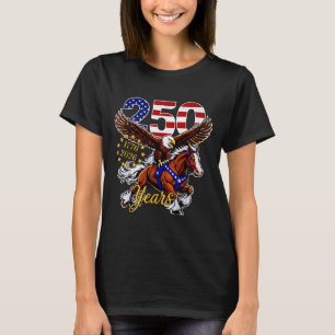 250 Years 1776 2026 Patriotic Eagle Horse American T-Shirt