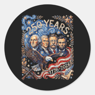 250 Years 1776-2026 Patriotic Founding Fathers Classic Round Sticker