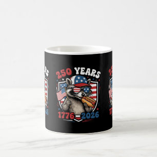250 years 1776 2026 patriotic racoon usa independ coffee mug