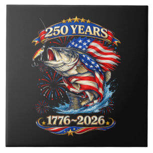 250 Years 1776-2026 Trout Fishing Ceramic Tile