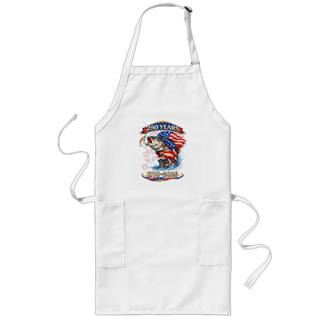 250 Years 1776-2026 Trout Fishing Long Apron (Front)