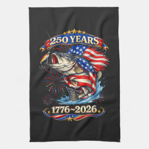 250 Years 1776-2026 Trout Fishing Tea Towel