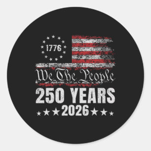 250 Years 1776-2026 Vintage Patriotic 250th Birthd Classic Round Sticker