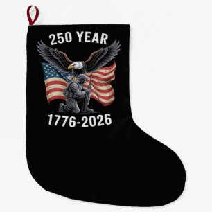 250 Years 250th Anniversary USA 4th July Large Christmas Stocking