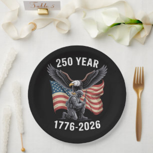 250 Years 250th Anniversary USA 4th July Paper Plate