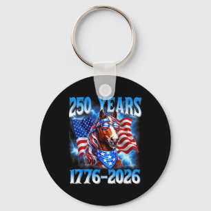 250 Years 250th Anniversary Usa Horse American Fla Key Ring