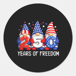 250 Years 250th Anniversary USA Patriotic 4th July Classic Round Sticker