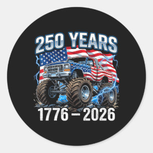 250 Years Aamerica 4th Of July 1776 2026 Monster Classic Round Sticker