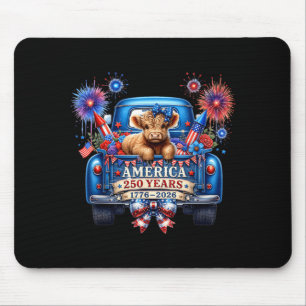 250 Years Aamerica Anniversary Highland Cow Mouse Pad
