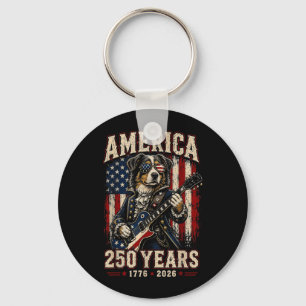 250 Years Aamerica Australian Shepherd Dog Usa 4th Key Ring