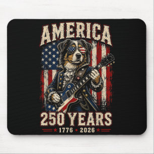 250 Years Aamerica Australian Shepherd Dog Usa 4th Mouse Pad