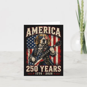 250 Years Aamerica Beagle Patriotic Usa Dom 4th Of Card