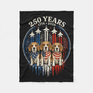 250 Years Aamerica Beagle Patriotic Usa Dom 4th Of Fleece Blanket