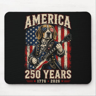 250 Years Aamerica Beagle Patriotic Usa Dom 4th Of Mouse Pad