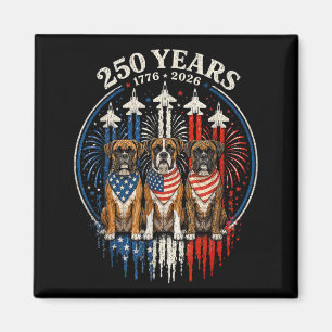 250 Years Aamerica Boxer Dog Patriotic Usa 4th Of Magnet